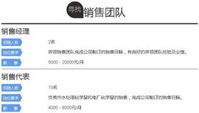 j9九游会真人游戏第一品牌水处理环保公司招聘  销售团队